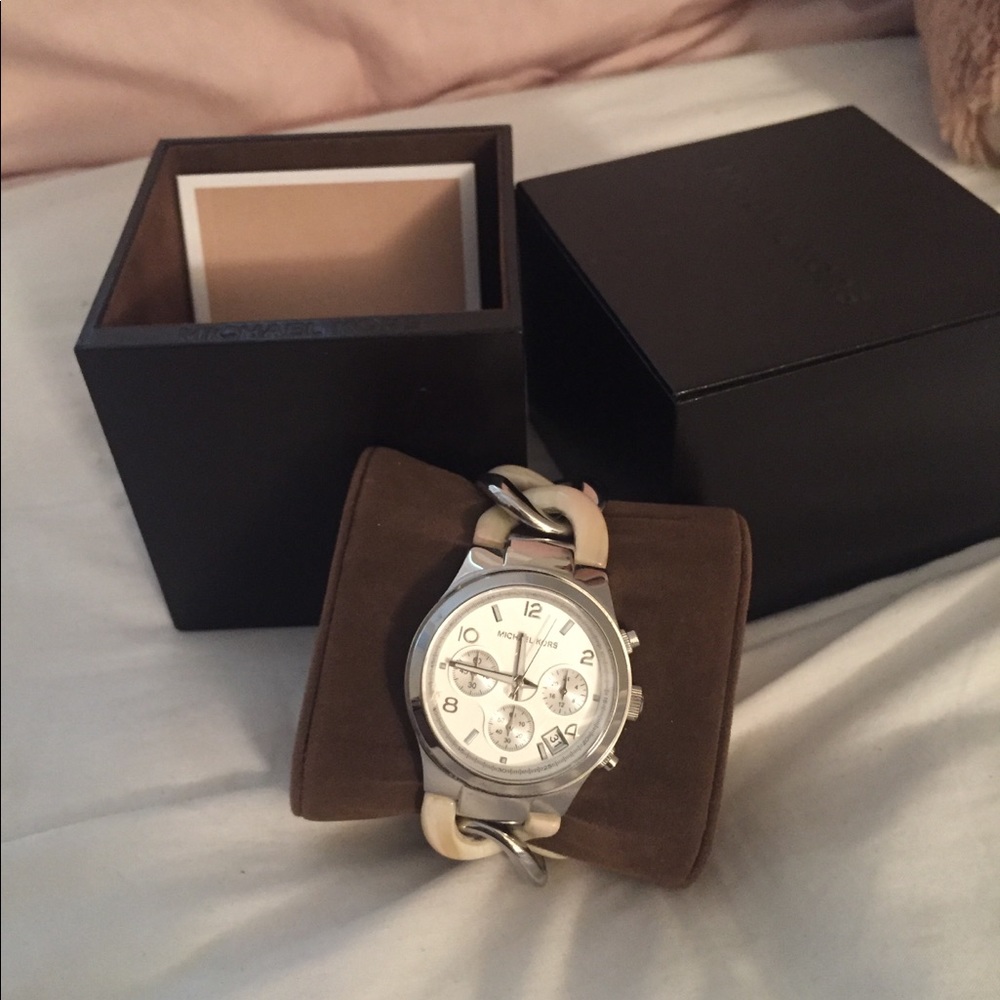 Silver and Ivory Michael Kors Watch